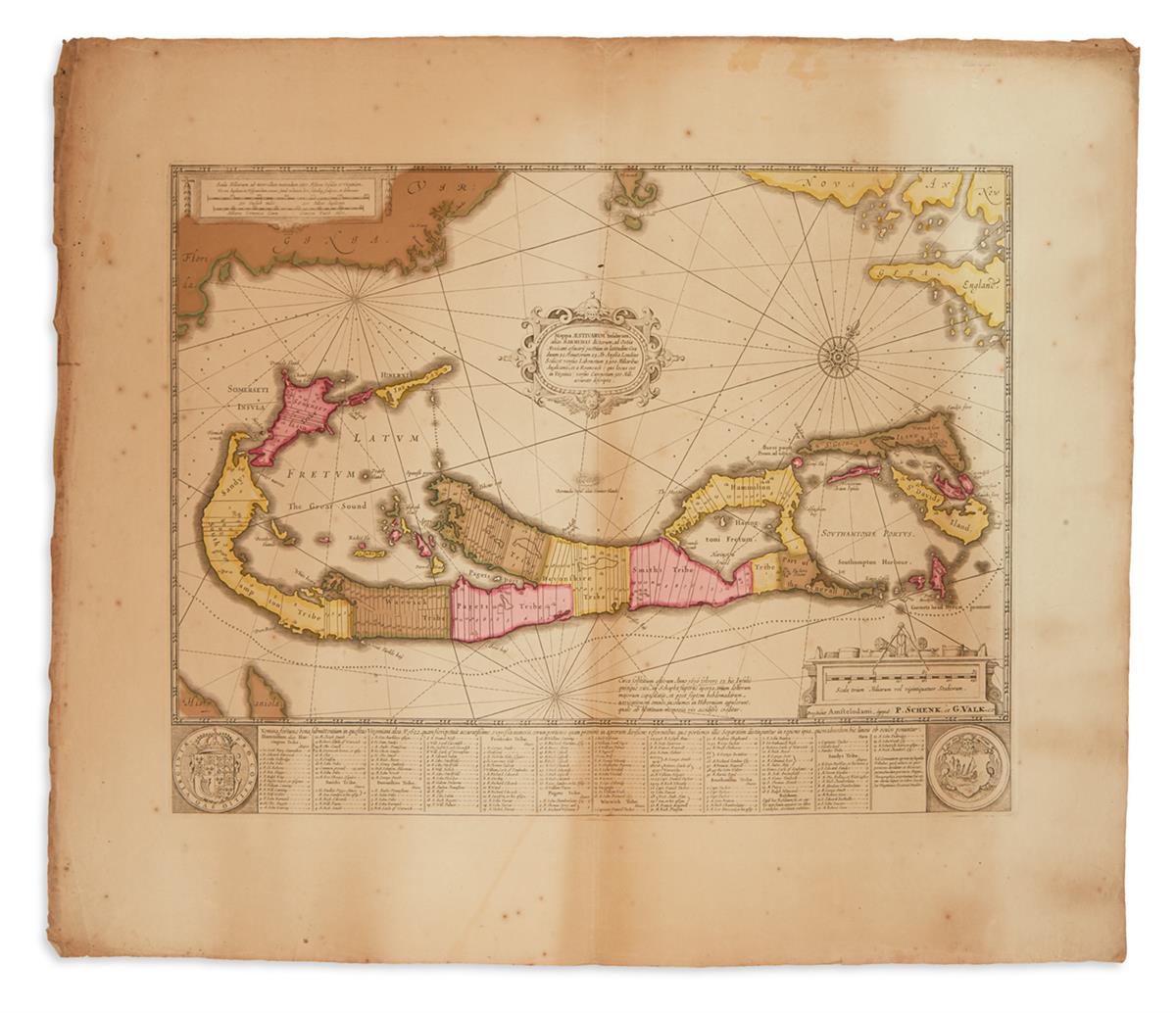 (BERMUDA.) Schenk & Valk. Mappa Aestivarum Insularum alias Barmudas.